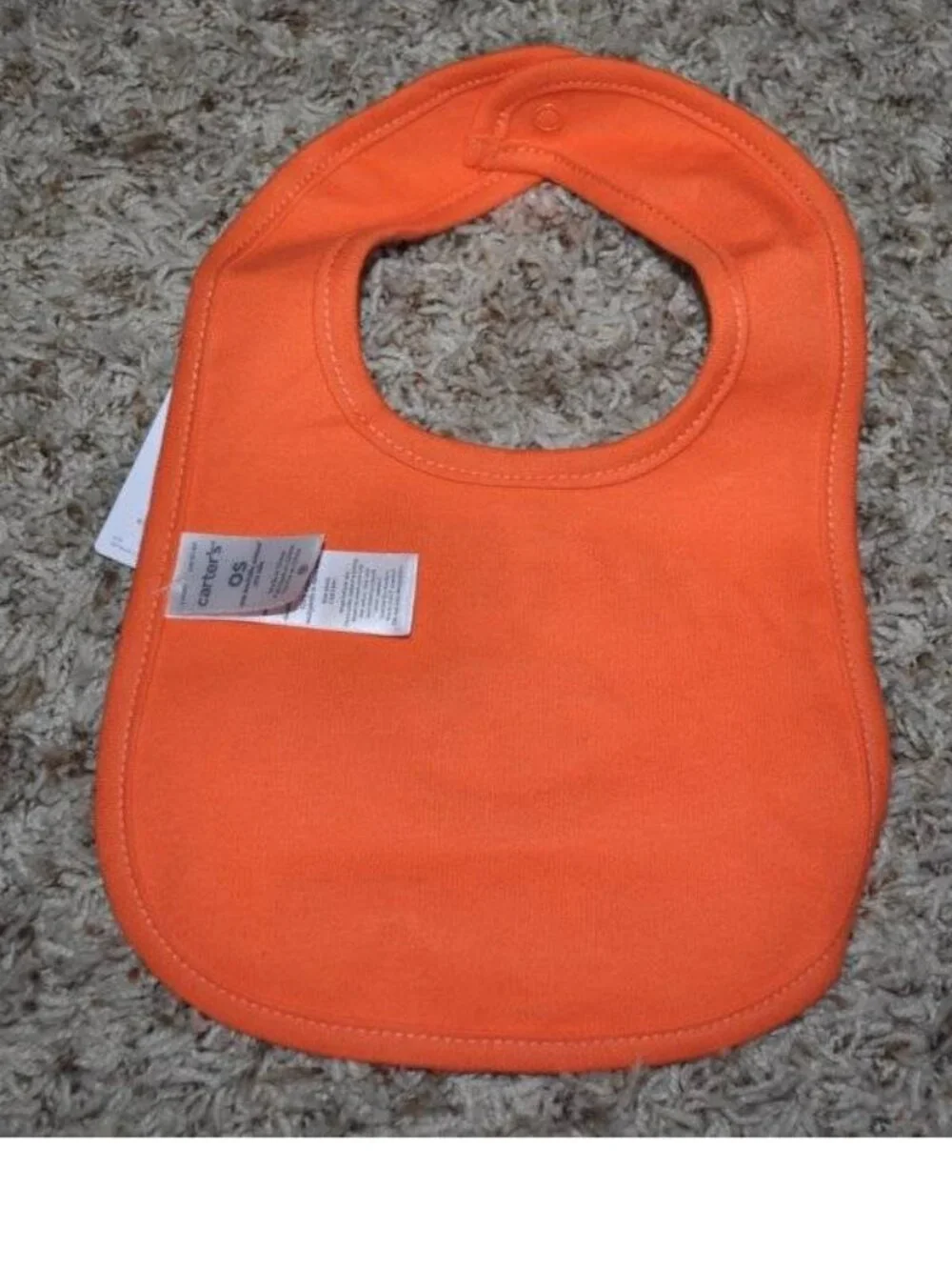 Baby My First Halloween Bib White Orange Water Resistant Snap Closure